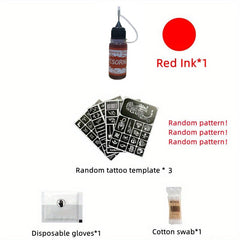 10ml Tattoo Ink 6 Tattoo Templates Waterproof Tattoo Paste Set