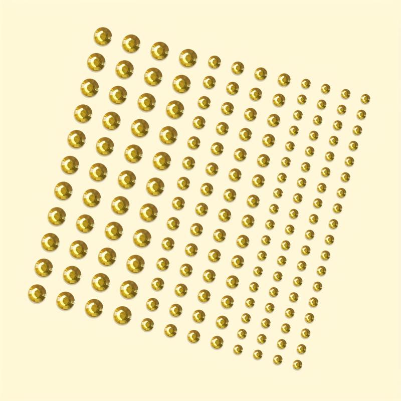 144 Pcs Golden Face Stickers Jewelry Rhinestone Face Decoration
