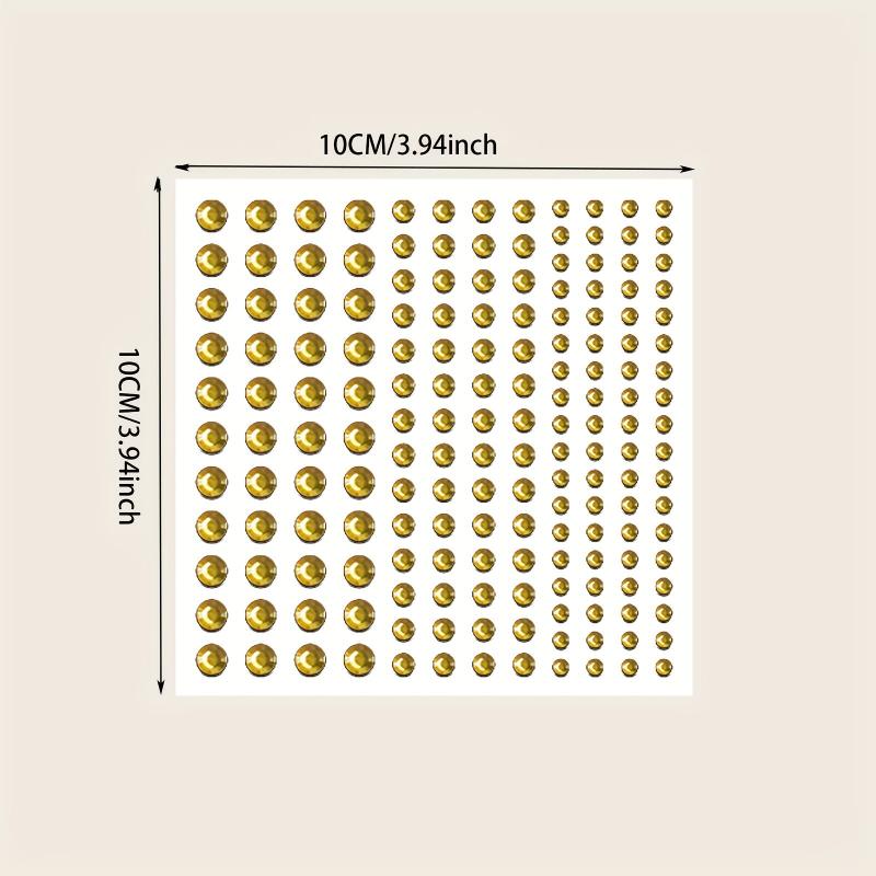 144 Pcs Golden Face Stickers Jewelry Rhinestone Face Decoration