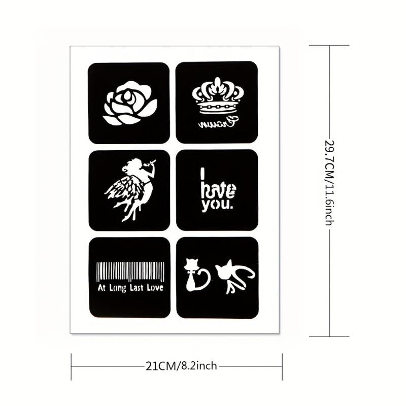 Animal Pattern Tattoo Stencil + Dye Paste Kit