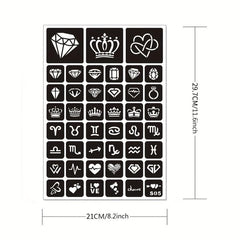 4 Sheets A4 Tattoo Stencils, Red Tattoo Dye, Semi-permanent, Men & Women