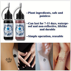 4 Sheets A4 Tattoo Stencils, Red Tattoo Dye, Semi-permanent, Men & Women