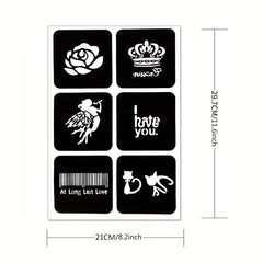2 Sheets A4 Hollow Tattoo Stencil & 1 Bottle Tattoo Dye Paste
