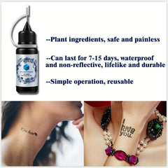 2 Sheets A4 Hollow Tattoo Stencil & 1 Bottle Tattoo Dye Paste