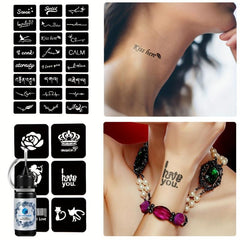 2 Sheets A4 Hollow Tattoo Stencil & 1 Bottle Tattoo Dye Paste