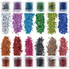 Nail Powder Sequins 7g Bottle Holographic Glitter Powder Mix Manicure Kit