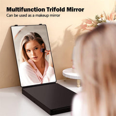 LED 3 Way Mirror for Self Hair Cutting, 360 Vanity Makeup Mirror