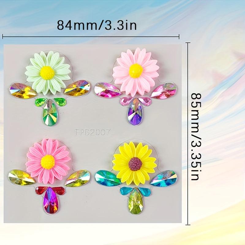 Eyebrow Heart Rhinestone Gem Stickers Rainbow Eye Makeup Drill