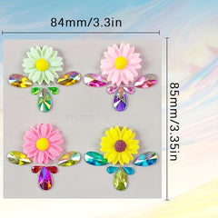 Eyebrow Heart Rhinestone Gem Stickers Rainbow Eye Makeup Drill