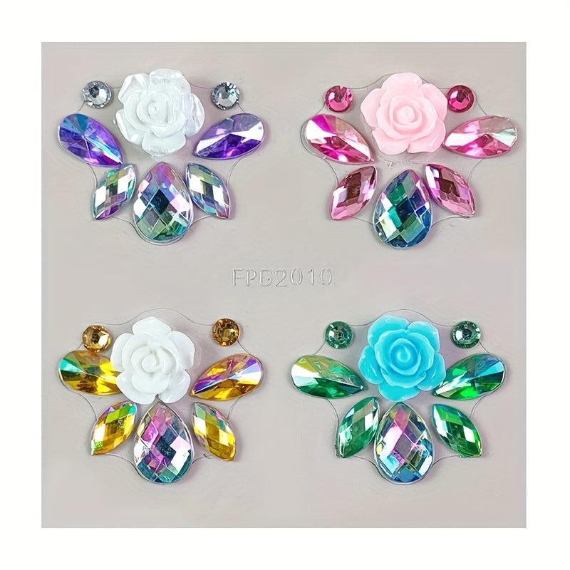 Eyebrow Heart Rhinestone Gem Stickers Rainbow Eye Makeup Drill