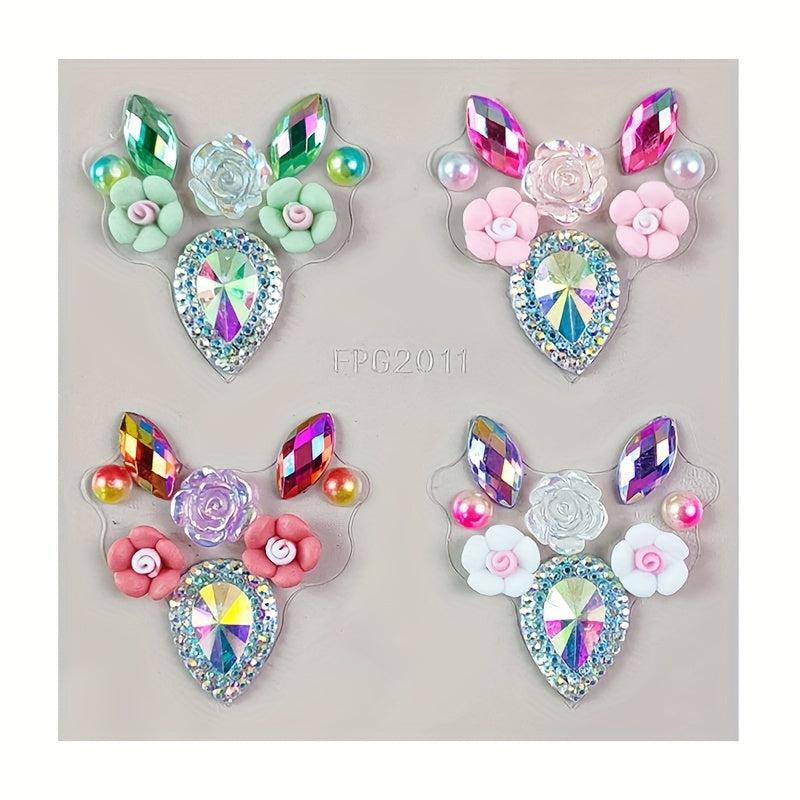Eyebrow Heart Rhinestone Gem Stickers Rainbow Eye Makeup Drill