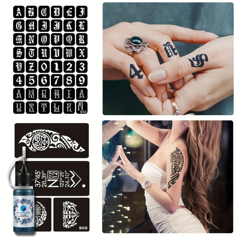 Tattoo Stencil & Dye Set - Totem Character Pattern - Semi-Permanent