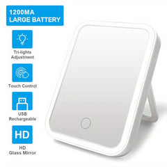 Portable Touch Screen Makeup Mirror with Magnification for On-the-Go Cosmetics