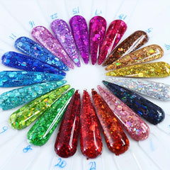 Flash Laser Hexagonal Chunky Mixed Sequins Nail Polish Glitter Powder