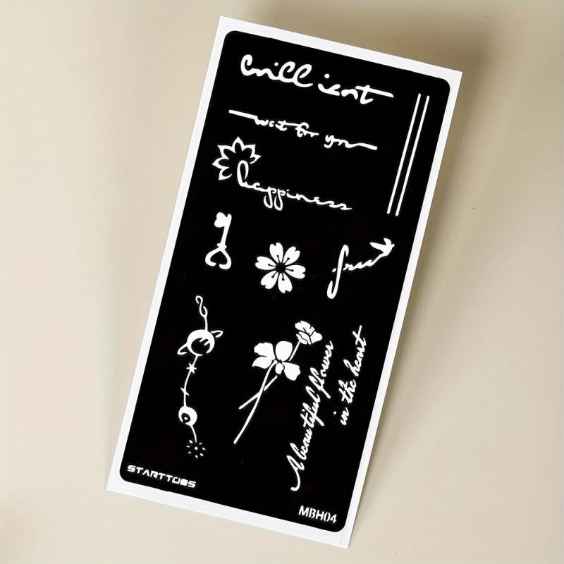 Butterfly Floral Tattoo Stencil Set