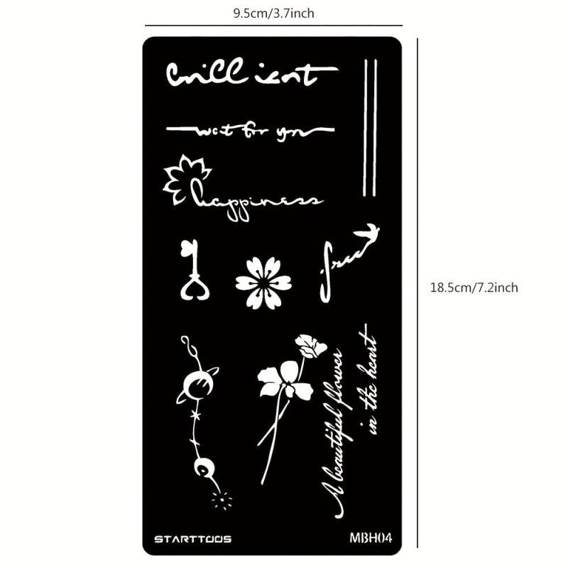 Butterfly Floral Tattoo Stencil Set