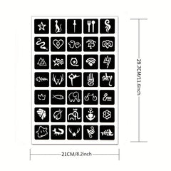 Hollow Tattoo Stencil & Dye Paste - Personality Flower Pattern