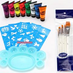 8 Fluorescent Face Paint Cream Set Halloween Performance Body Painting Pigment