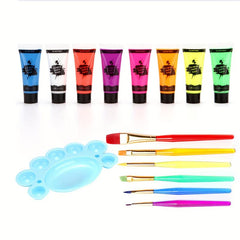 8 Fluorescent Face Paint Cream Set Halloween Performance Body Painting Pigment