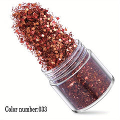 12 Colors Mixed Sequins Eye Face Lip Body Nail Stickers Golden Glitter Powder