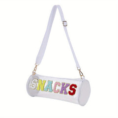 Waterproof Letter Embroidery Crossbody Bag PVC Toiletry Bag