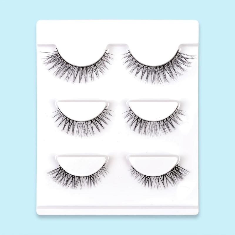 3 Pairs Anime Lashes Natural Crisscross Manga Lashes Mixed Style