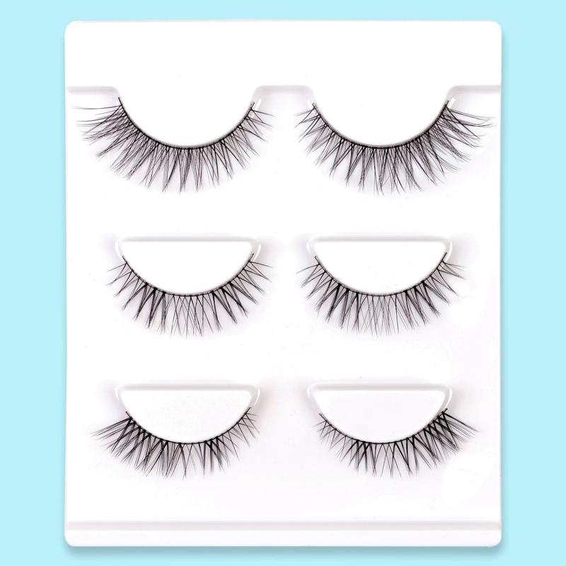 3 Pairs Anime Lashes Natural Crisscross Manga Lashes Mixed Style