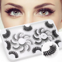 18 Pairs 8D Faux Mink Hair False Eyelashes Natural Thick Curling Easy Wearing