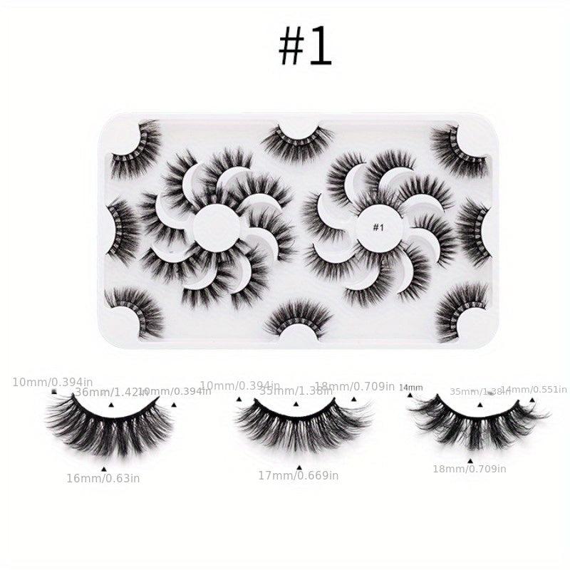 18 Pairs 8D Faux Mink Hair False Eyelashes Natural Thick Curling Easy Wearing