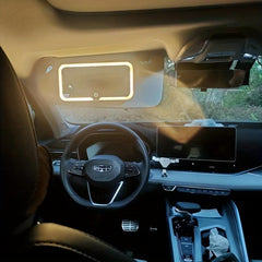 Car Sun Visor Vanity Mirror Rechargeable Makeup Mirror With 3 Light Modes