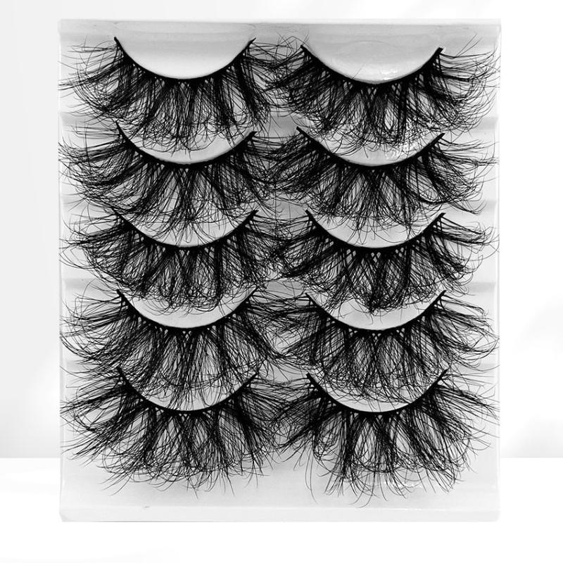 5 Pairs Fluffy Mink Lashes Thick Long Faux Mink Eyelashes