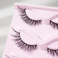 5 Pairs Fishtail False Eyelashes 15mm Cat Tail Lashes Curled & Lengthened