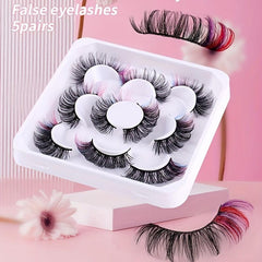 5 Pairs Colored Faux Mink Lashes Dramatic Look Natural Volume Thick Fluffy Curly