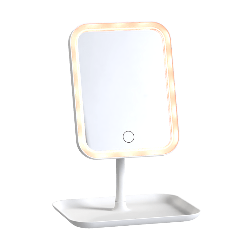 Three Touch Square Vanity Mirror Square LED Makeup Mirror