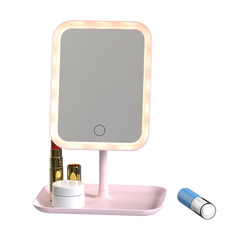 Three Touch Square Vanity Mirror Square LED Makeup Mirror