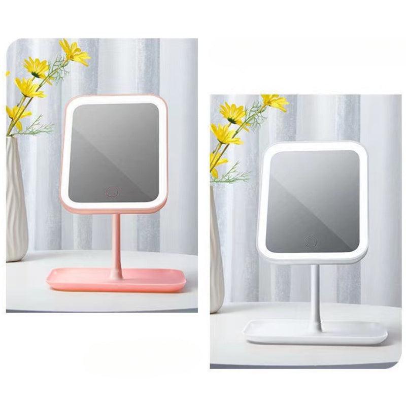Three Touch Square Vanity Mirror Square LED Makeup Mirror