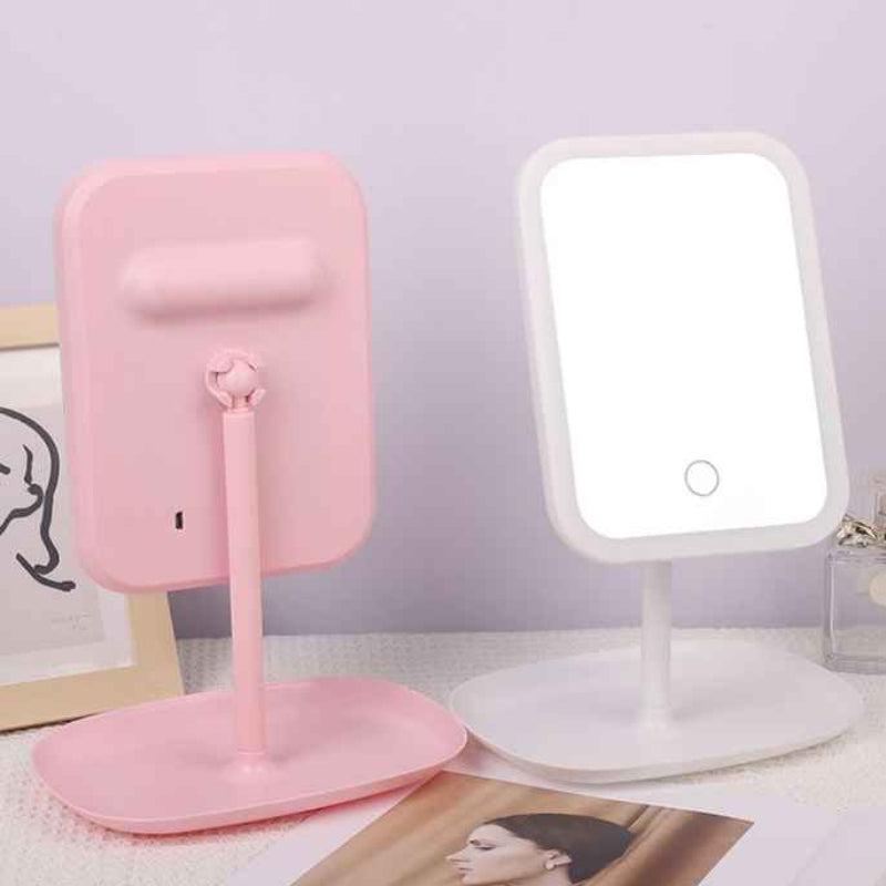 Three Touch Square Vanity Mirror Square LED Makeup Mirror