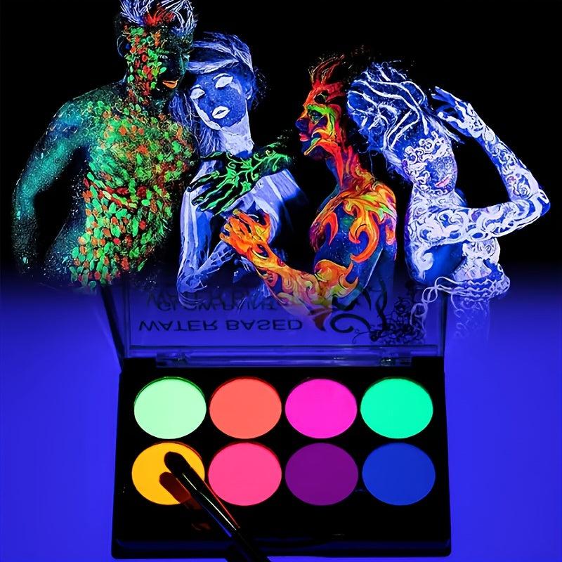 8 Colors UV Glow Fluorescent Body Painting Palette