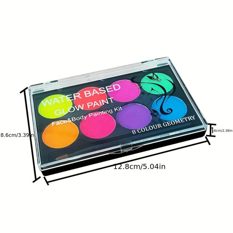 8 Colors UV Glow Fluorescent Body Painting Palette