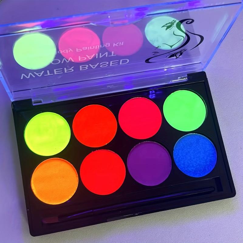 8 Colors UV Glow Fluorescent Body Painting Palette