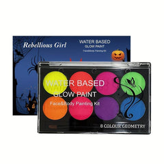 8 Colors UV Glow Fluorescent Body Painting Palette