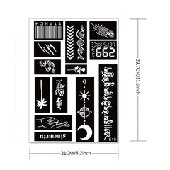 2 Sheets A4 Hollow Tattoo Stencil & Bottle Tattoo Dye Paste