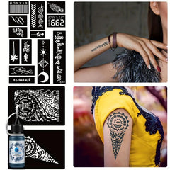 2 Sheets A4 Hollow Tattoo Stencil & Bottle Tattoo Dye Paste