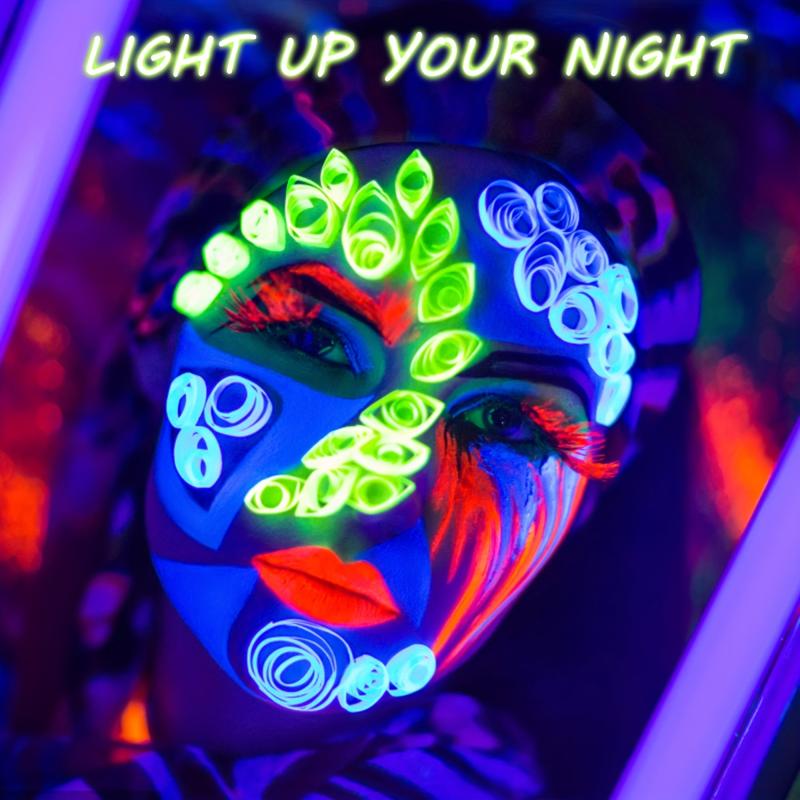 UV Glow Face Body Paint Palette 8 Neon Colors