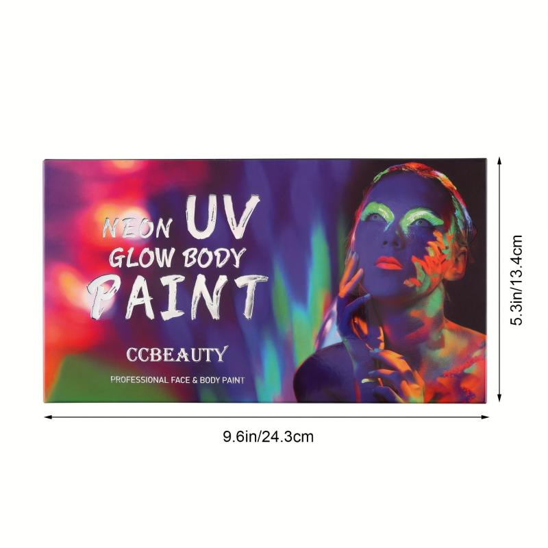 UV Glow Face Body Paint Palette 8 Neon Colors