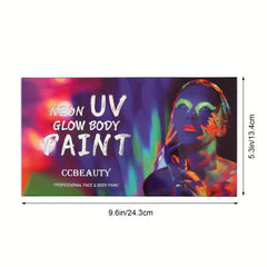 UV Glow Face Body Paint Palette 8 Neon Colors
