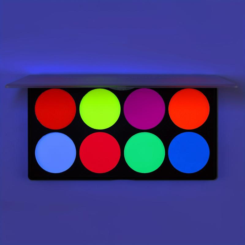 UV Glow Face Body Paint Palette 8 Neon Colors