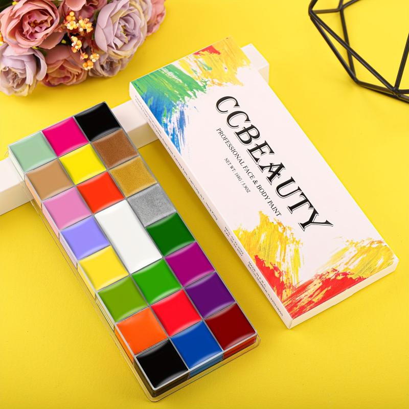 CC 22 Colors Face Body Paint Kit Halloween Neon SFX Cosplay Makeup Large Clown