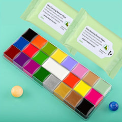 CC 22 Colors Face Body Paint Kit Halloween Neon SFX Cosplay Makeup Large Clown