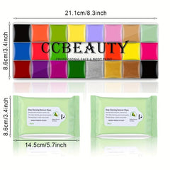 CC 22 Colors Face Body Paint Kit Halloween Neon SFX Cosplay Makeup Large Clown